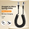 Cáp dữ liệu Elough 6A USB Type C 90° lò xo Sạc nhanh PD dây C sang C 9