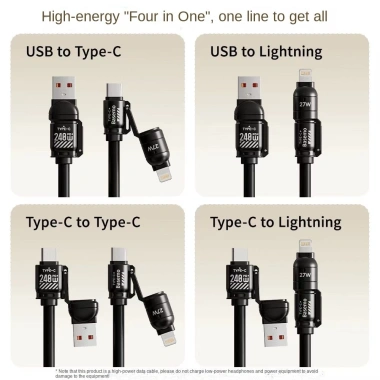 Cáp dữ liệu lò xo sạc nhanh Beimo 240W 4 trong 1 cho OPPO Samsung Xiaomi - 134.969 VND 4