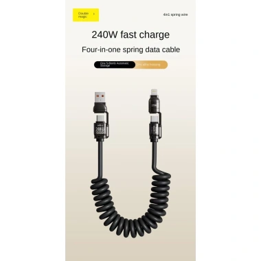 Cáp dữ liệu lò xo sạc nhanh Beimo 240W 4 trong 1 cho OPPO Samsung Xiaomi - 134.969 VND 5