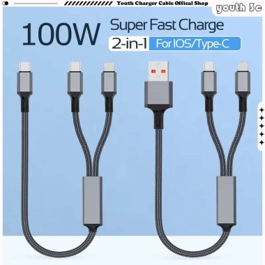 Cáp dữ liệu sạc nhanh 100W USB Type-C sang iOS, nylon đa chức năng 0.5-2m - Giá ưu đãi 169.860₫