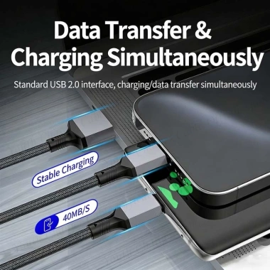 Cáp dữ liệu sạc nhanh 100W USB Type-C sang iOS, nylon đa chức năng 0.5-2m - Giá ưu đãi 169.860₫