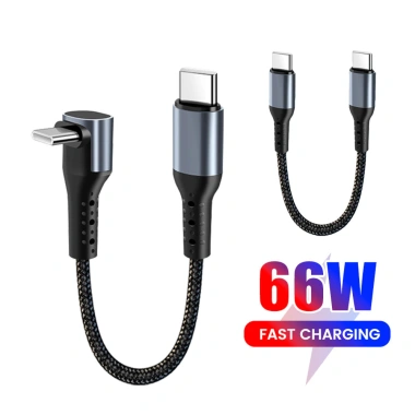 Cáp dữ liệu Type-C 66W CarPlay siêu nhanh, khuỷu tay ngắn 0,25-0,5m cho iPhone 15 - chỉ 59.433₫