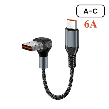 Cáp dữ liệu Type-C 66W CarPlay siêu nhanh, khuỷu tay ngắn 0,25-0,5m cho iPhone 15 - chỉ 59.433₫