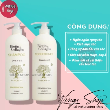Cặp Gội Xả Biotin Collagen 500ml-1.000ml Giảm Rụng Tóc, Ngăn Gàu, Kiềm Dầu, Khô Xơ - 189.000₫