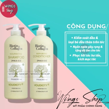 Cặp Gội Xả Biotin Collagen 500ml-1.000ml Giảm Rụng Tóc, Ngăn Gàu, Kiềm Dầu, Khô Xơ - 189.000₫