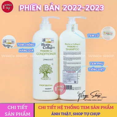 Cặp Gội Xả Biotin Collagen 500ml-1.000ml Giảm Rụng Tóc, Ngăn Gàu, Kiềm Dầu, Khô Xơ - 189.000₫
