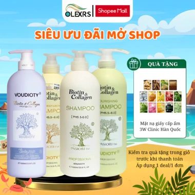 Cặp Gội Xả Biotin Collagen VOUDIOTY 500/1.000ml - Giảm Rụng Tóc, Phục Hồi Hư Tổn, Chống Gàu, Giá ưu đãi 155.000₫