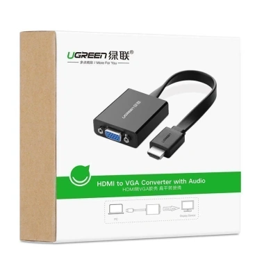 Cáp HDMI sang VGA dẹt UGREEN MM103 Audio 3.5mm và Micro USB, giá 209.000 VND