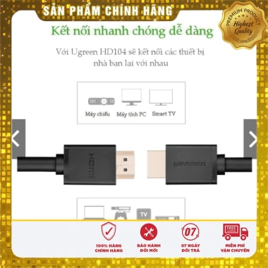 Cáp HDMI Ugreen 2.0 tốc độ cao 0.5-10m Cổng Mạ Vàng 4K - Giá 70.200đ, BH 18 tháng 4 Cáp HDMI Ugreen 2.0 tốc độ cao 0.5-10m Cổng Mạ Vàng 4K - Giá 70.200đ, BH 18 tháng 4