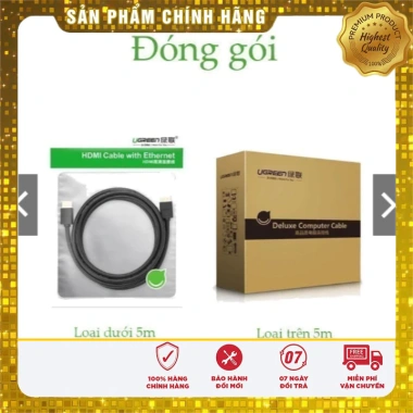 Cáp HDMI Ugreen 2.0 tốc độ cao 0.5-10m Cổng Mạ Vàng 4K - Giá 70.200đ, BH 18 tháng