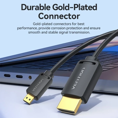 Cáp HDMI Vention Mini HDMI sang HDMI 4K 60Hz nam-nam, tương thích máy ảnh, Laptop, PS5, Switch - Giá chỉ 68.182₫