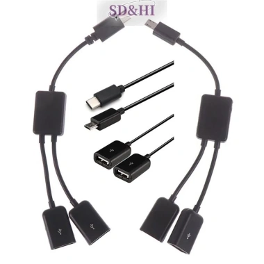 Cáp HUB kép Micro USB và Type C sang 2 cổng OTG - Bộ chia Y cho máy tính bảng Android, PC 6