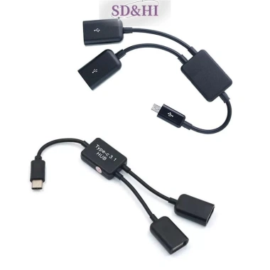 Cáp HUB kép Micro USB và Type C sang 2 cổng OTG - Bộ chia Y cho máy tính bảng Android, PC 7