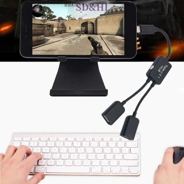 Cáp HUB kép Micro USB và Type C sang 2 cổng OTG - Bộ chia Y cho máy tính bảng Android, PC 8