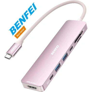 Cáp Hub Type C BENFEI Baseus 5-7 trong 1: USB 3.0, HDMI, PD, LAN - Giá chỉ 265.000đ