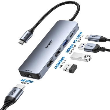 Cáp Hub Type C BENFEI Baseus 5-7 trong 1: USB 3.0, HDMI, PD, LAN - Giá chỉ 265.000đ 7 Cáp Hub Type C BENFEI Baseus 5-7 trong 1: USB 3.0, HDMI, PD, LAN - Giá chỉ 265.000đ 7