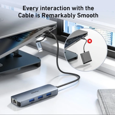 Cáp Hub USB3.0 3 Cổng và LAN 10/100/1.000Mbps BENFEI - Giá 450.000 VND (Giảm từ 576.000 VND) 4