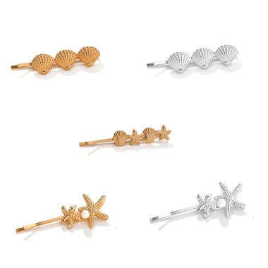 Cặp kẹp tóc biển cả hình sao và vỏ sò mạ vàng bạc sang trọng T6 - Giá 60.900 VND 8 Cặp kẹp tóc biển cả hình sao và vỏ sò mạ vàng bạc sang trọng T6 - Giá 60.900 VND 8