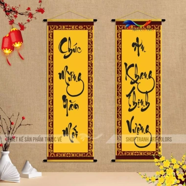 Cặp liễn câu đối Tết 2.026 40x120cm, vải Canvas ART COLORS Giá ưu đãi 314.300₫ 4 Cặp liễn câu đối Tết 2.026 40x120cm, vải Canvas ART COLORS Giá ưu đãi 314.300₫ 4