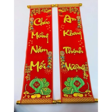 Cặp Liễn Câu Đối Thư Pháp Đỏ - Ý Nghĩa May Mắn, Tài Lộc Năm Mới, Chỉ 275k 3