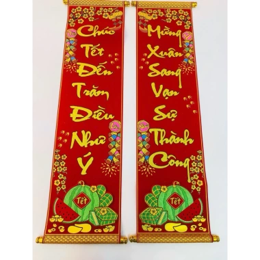 Cặp Liễn Câu Đối Thư Pháp Đỏ - Ý Nghĩa May Mắn, Tài Lộc Năm Mới, Chỉ 275k 8