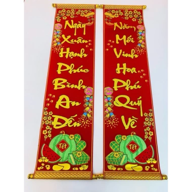 Cặp Liễn Câu Đối Thư Pháp Đỏ - Ý Nghĩa May Mắn, Tài Lộc Năm Mới, Chỉ 275k 10