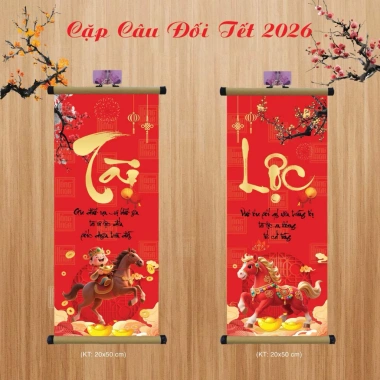 Cặp Liễn Đỏ 25×70 Cao Cấp - Câu Đối Thư Pháp Tết 2.026 Trang Trí Nhà Cửa, Cửa Hàng Giá Ưu Đãi 95.000đ 4