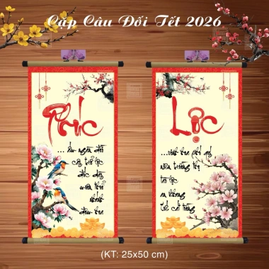 Cặp Liễn Đỏ 25×70 Cao Cấp - Câu Đối Thư Pháp Tết 2.026 Trang Trí Nhà Cửa, Cửa Hàng Giá Ưu Đãi 95.000đ 5