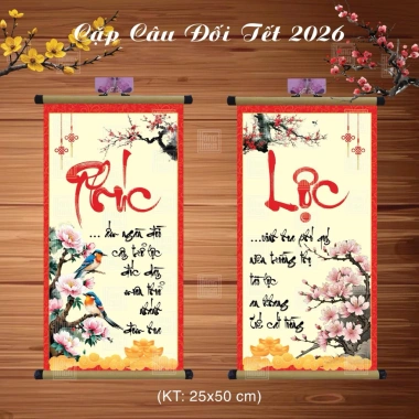 Cặp Liễn Đỏ Thư Pháp Cao Cấp 25x70cm Treo Trang Trí Tết 2.026 - Giá 99.000đ