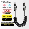 Cáp lò xo 4 trong 1 BlueWow 240W - Sạc nhanh, truyền dữ liệu tốc độ cao, USB-A/Type-C sang Type-C, Li, bền bỉ di động 8