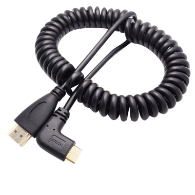 Cáp lò xo chuyển đổi góc phải 90° Mini HDMI sang HDMI Male cho PC - Giá ưu đãi 198.343₫
