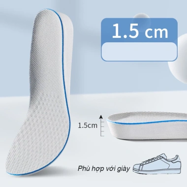 Cặp lót giày cao su tăng chiều cao 1.5-3.5cm, khử mùi, thoáng khí, chống hôi chân - giảm giá 28,420₫ 10