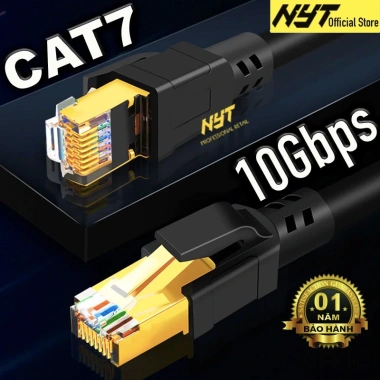 Cáp Mạng Đúc Sẵn Cat7 10Gbps Dây Tròn NYT N27 BH 12T Chính Hãng Giá 59.000