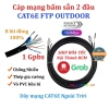 Cáp mạng ngoài trời Cat6 FTP bấm sẵn 2 đầu 8 lõi đồng nguyên chất chống nhiễu thép gia cường 130k 10