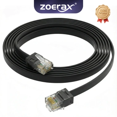 Cáp mạng RJ45 Cat6 1.000Mbps Phẳng Siêu Mỏng 32AWG Đồng Nguyên Chất Đen 1-5m Zoerax Giá 54.999 VND