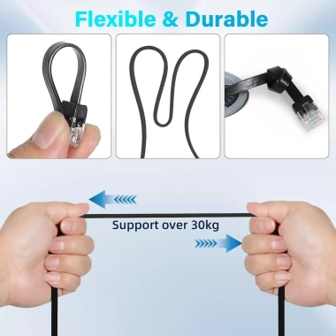 Cáp mạng RJ45 Cat6 1.000Mbps Phẳng Siêu Mỏng 32AWG Đồng Nguyên Chất Đen 1-5m Zoerax Giá 54.999 VND 4 Cáp mạng RJ45 Cat6 1.000Mbps Phẳng Siêu Mỏng 32AWG Đồng Nguyên Chất Đen 1-5m Zoerax Giá 54.999 VND 4