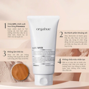 Cặp Mặt Nạ Khoáng Chất Illite Mask Orgahue 100ml - Sủi Bọt, Giá Ưu Đãi 1.2 Triệu 3