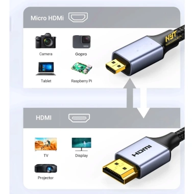 Cáp Micro HDMI ra HDMI NYT M2H101 12T cao cấp - Đổi mới, giá chỉ 69.000₫