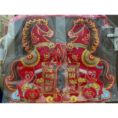 Cặp Ngựa Đỏ Trang Trí Tết 2.026 Decal Cứng In Nổi, Treo Cửa & Tường, Giá ưu đãi 60.000 4