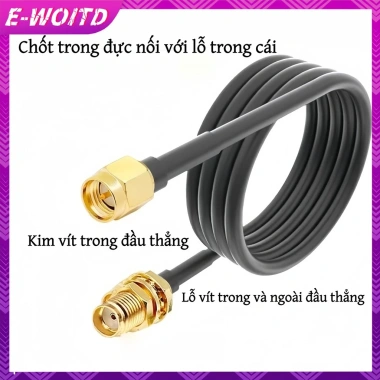 Cáp nối dài RP-SMA sang SMA E-WOITD - Dây đồng trục nam sang nữ cho ăng-ten WiFi, router, thẻ mạng RG174 - Giá 49.500₫ 4 Cáp nối dài RP-SMA sang SMA E-WOITD - Dây đồng trục nam sang nữ cho ăng-ten WiFi, router, thẻ mạng RG174 - Giá 49.500₫ 4