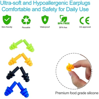 Cặp Nút Bịt Tai Silicone Chống Ồn Không Thấm Nước Tái Sử Dụng 35.860 VND