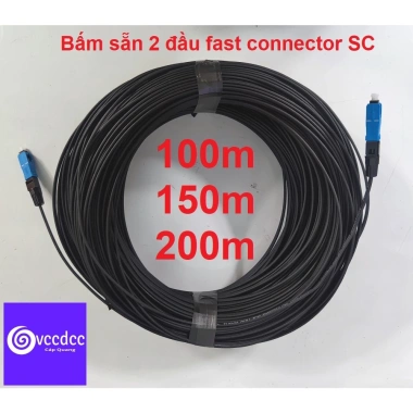 Cáp quang 1FO SC fast connector 100-200m bấm sẵn, kèm bộ chuyển quang AB - Giá ưu đãi 107.799₫