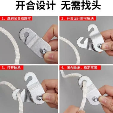 Cặp ròng rọc dày mạ kẽm nhôm, móc, chống rỉ sét, ăn mòn, mài mòn - Giá 76.806₫