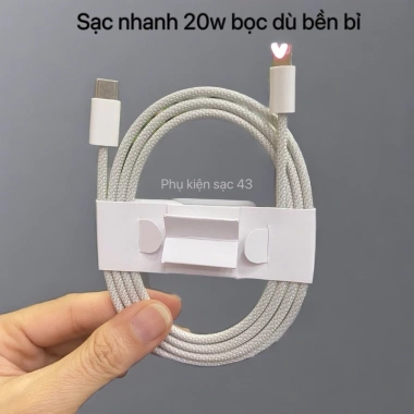 Cáp sạc 20W bọc dù siêu nhanh, tương thích máy từ 7-14, giảm giá 58k - Phụ Kiện Sạc 43 2