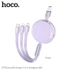 Cáp sạc 3 trong 1 hoco X78 Type C Micro Nightling sạc nhanh 2A dây TPE 1m 4