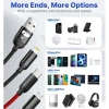 Cáp sạc 3 trong 1 Nylon bện 3.0A nhanh – Micro, USB-C, IP, 1.2m, bền bỉ, giảm giá 59k 2
