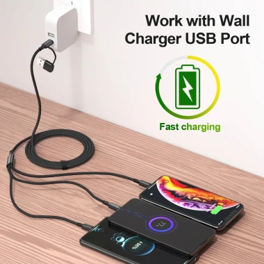 Cáp Sạc 3 Trong 2 Đa Cổng USB A và Type C, Micro USB - Nhiều Dây, Giảm còn 23.980₫ 2