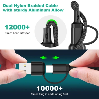 Cáp Sạc 3 Trong 2 Đa Cổng USB A và Type C, Micro USB - Nhiều Dây, Giảm còn 23.980₫ 6