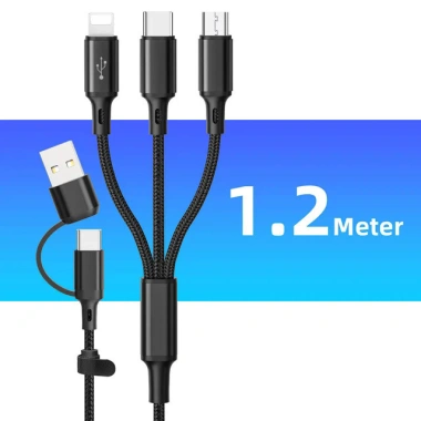 Cáp Sạc 3 Trong 2 Đa Cổng USB A và Type C, Micro USB - Nhiều Dây, Giảm còn 23.980₫ 7