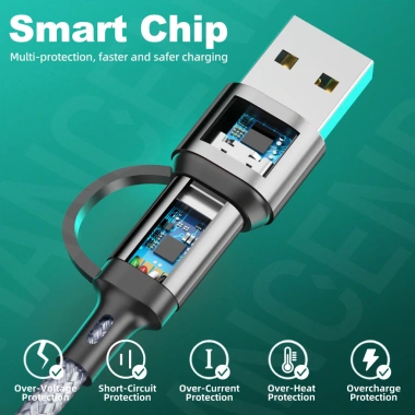 Cáp Sạc 3 Trong 2 Đa Cổng USB A và Type C, Micro USB - Nhiều Dây, Giảm còn 23.980₫ 9